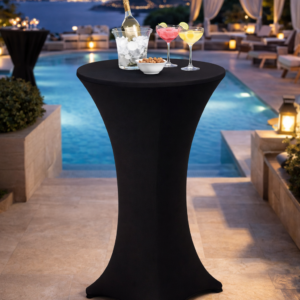 Cocktail Table with Table Cloth for hire | Wilton Event Hire Co