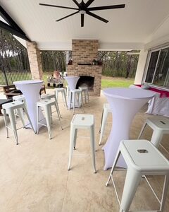 Cocktail table with fitted cover